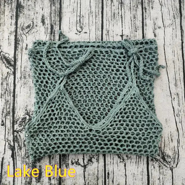 4 Color Summer Sleeveless Crochet Beach Dress - HCDSHOP
